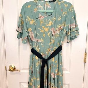 Zara, Dress, Floral, Mint/Green